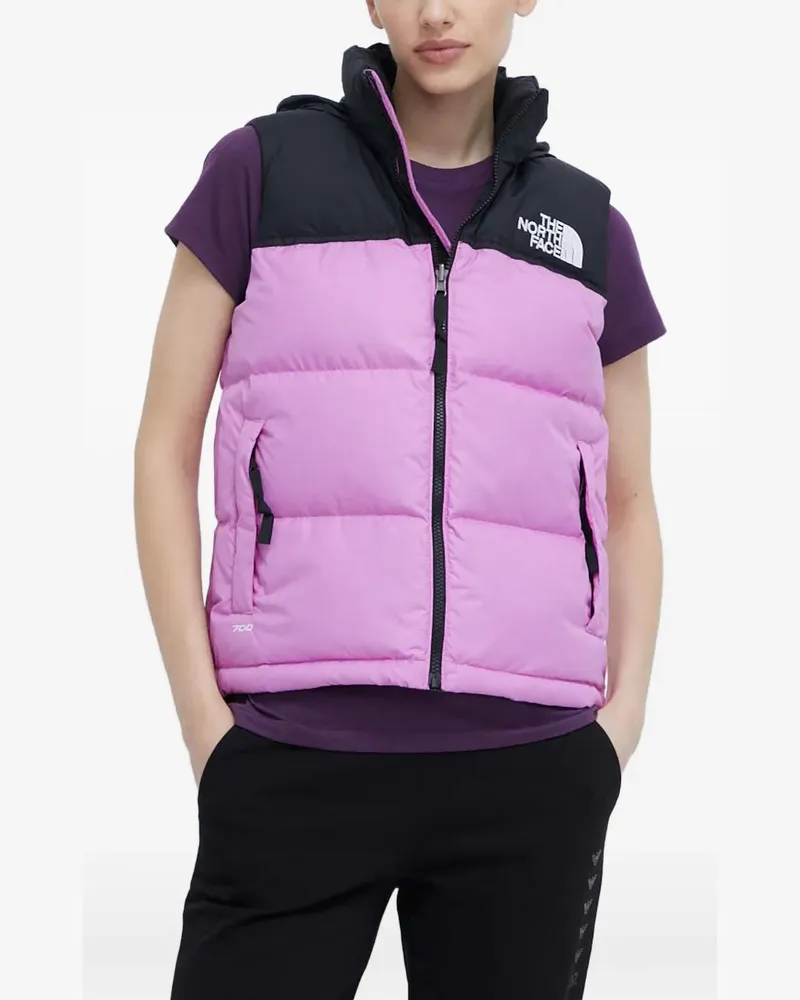 The North Face Nuptse hooded puffer gilet - Rosa Rosa