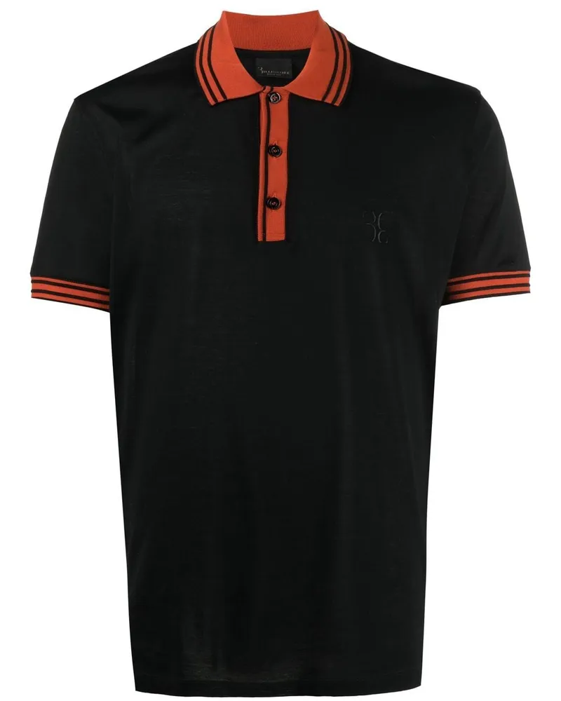 Billionaire Poloshirt mit Logo-Stickerei - Schwarz Schwarz