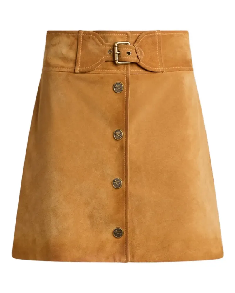 Etro Wildleder-Minirock mit Schnalle - Braun Braun