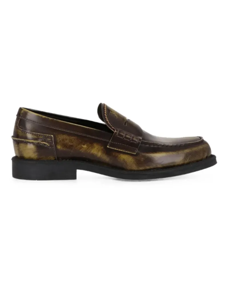 TOD'S burnished leather loafers - Braun Braun