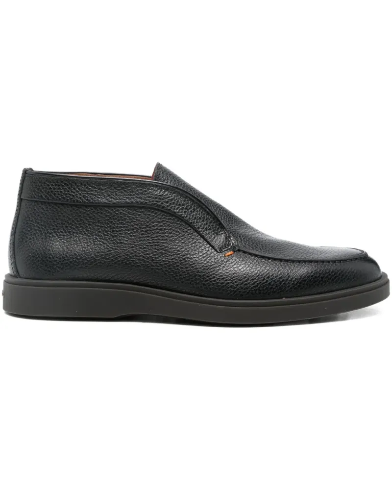 Santoni grained-leather desert boots - Schwarz Schwarz