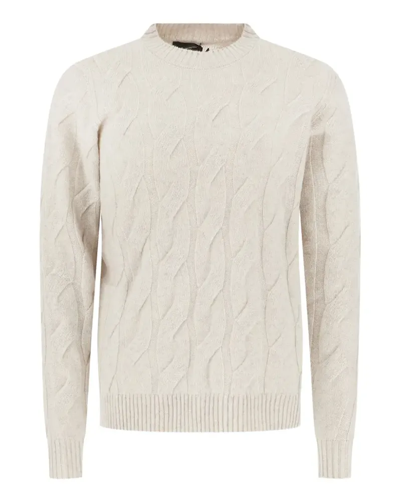 Arovescio Pullover mit Zopfmuster - Weiß Weiß