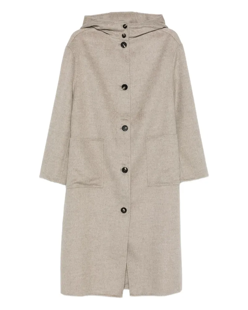 Liviana Conti hooded button coat - Nude Nude