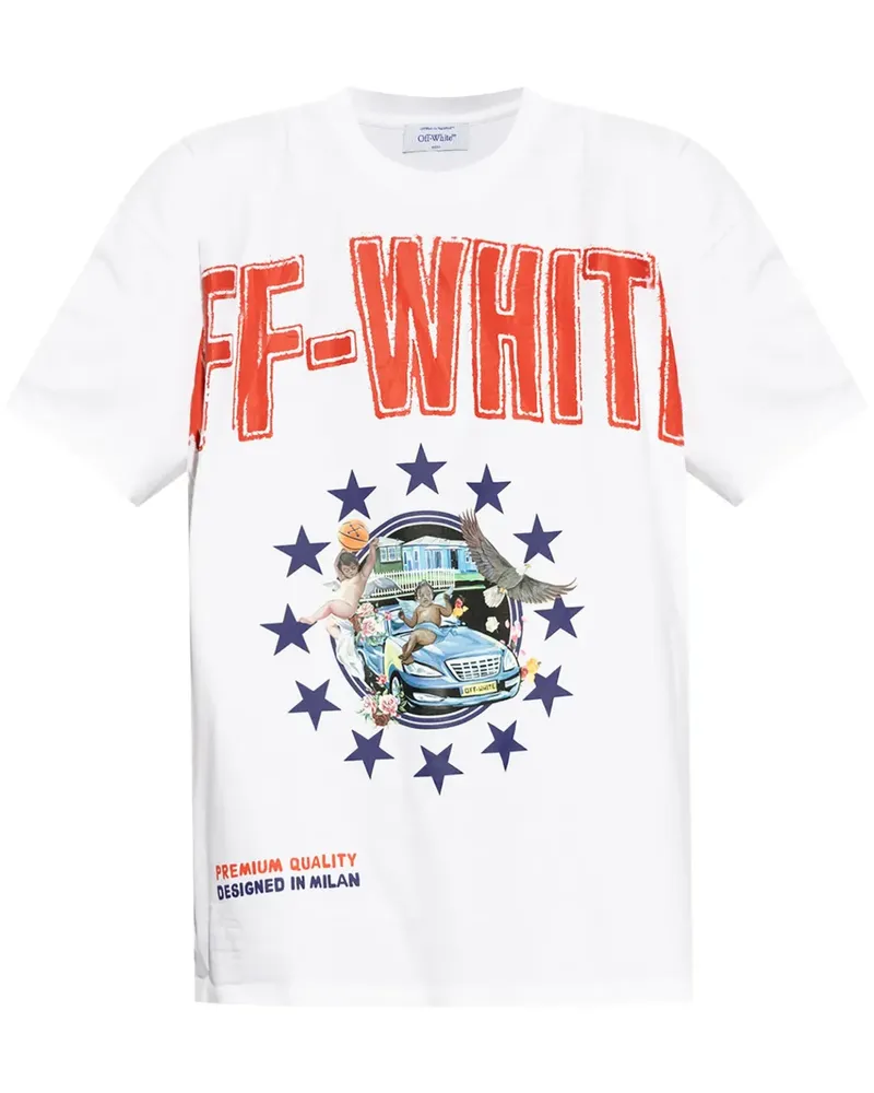 OFF-WHITE T-Shirt mit grafischem Logo-Print - Weiß Weiß