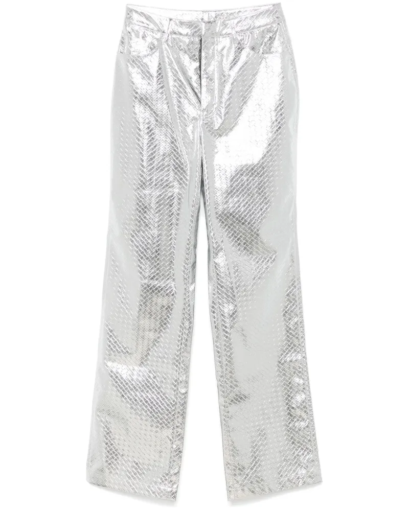 ROTATE Birger Christensen Geflochtene Hose mit geradem Bein - Grau Grau