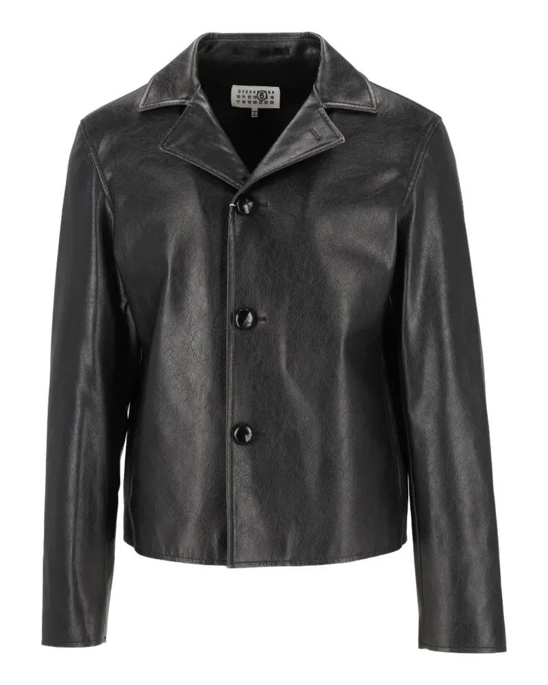 Maison Margiela Geknöpfte Bikerjacke mit fallendem Revers - Schwarz Schwarz