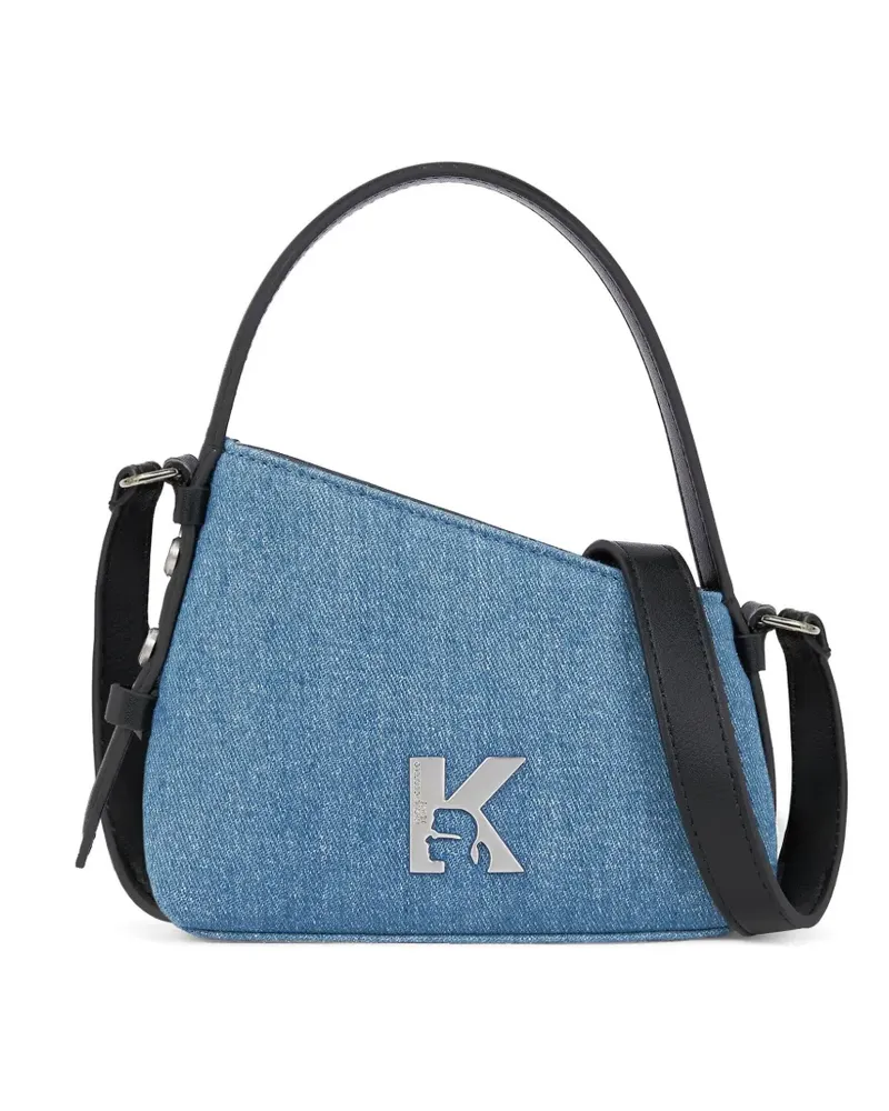 Karl Lagerfeld Geo Schultertasche aus Denim - Blau Blau
