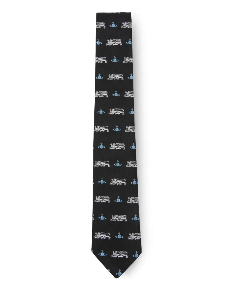 Vivienne Westwood patterned tie - Schwarz Schwarz