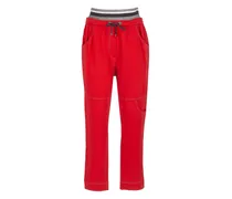 Jogginghose mit Lurex-Detail - Rot