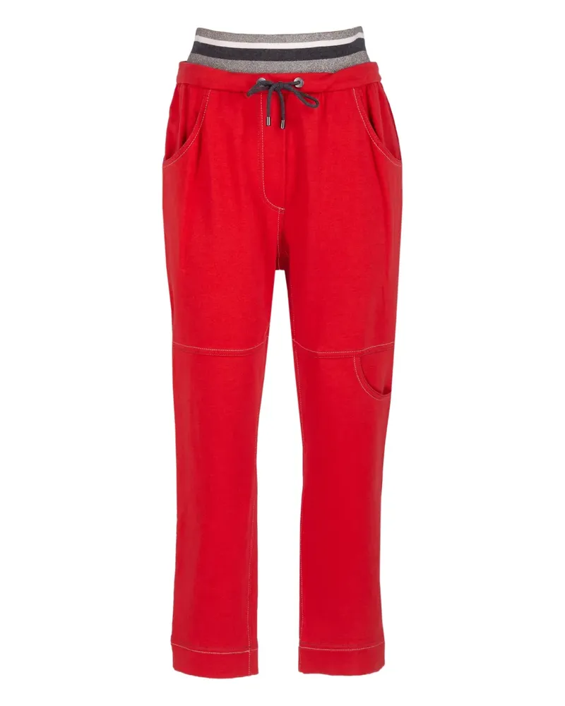 Brunello Cucinelli Jogginghose mit Lurex-Detail - Rot Rot