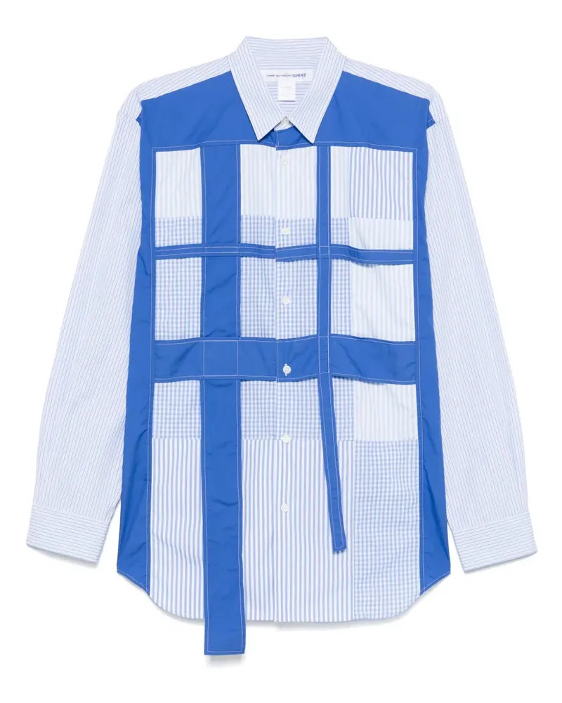 Comme des Garçons Gestreiftes Hemd im Patchwork-Look - Blau Blau