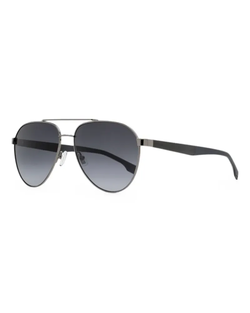 HUGO BOSS double-bridge pilot sunglasses - Grau Grau