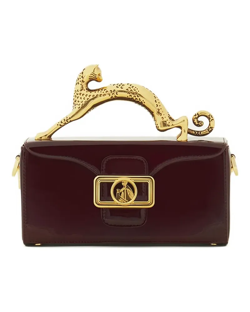 Lanvin Pencil Mini-Tasche aus Lackleder mit Leopardenmuster - Rot Rot