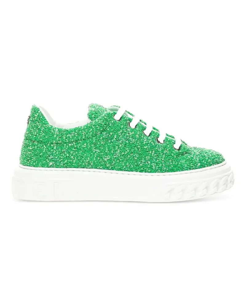 Casadei Chunky Sneakers mit Pailletten - Grün Grün