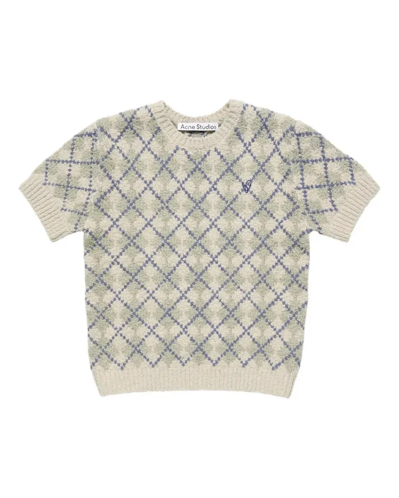 Acne Studios bouclé argyle knit sweater - Nude Nude