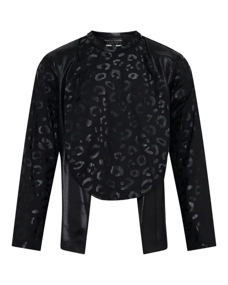 Comme des Garçons leopard-print layered T-shirt - Schwarz Schwarz