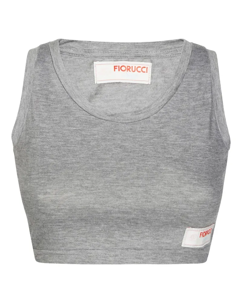 Fiorucci Cropped-Tanktop mit Logo-Applikation - Grau Grau