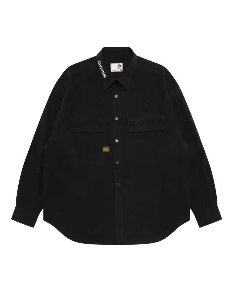 BAPE Hemd mit Brusttasche - Schwarz Schwarz