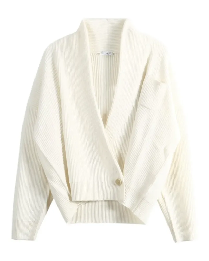 Brunello Cucinelli Gerippter Cardigan aus Kaschmir - Nude Nude