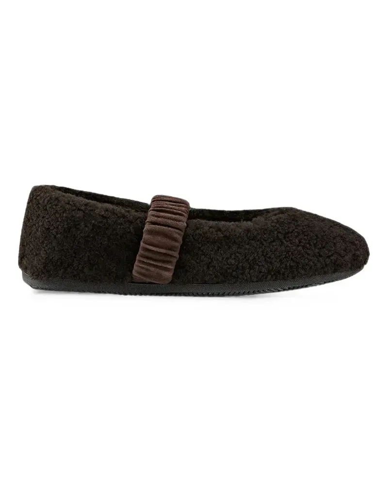 Bogner Vienna shearling-effect elasticated ballet flats - Braun Braun