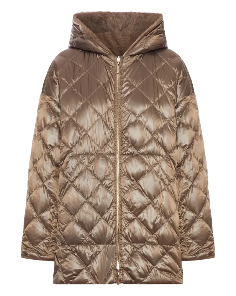 Max Mara Gesteppte Kapuzenjacke mit Alpakafutter - Braun Braun