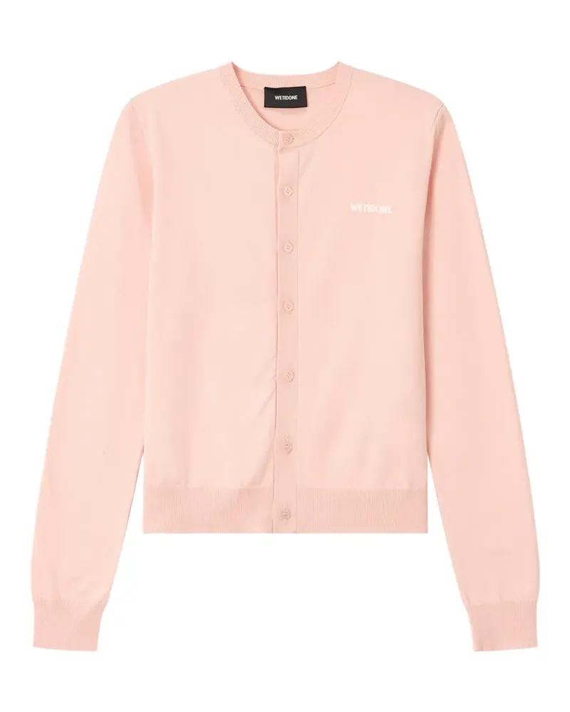 WE 11 DONE logo-embroidered cardigan - Rosa Rosa