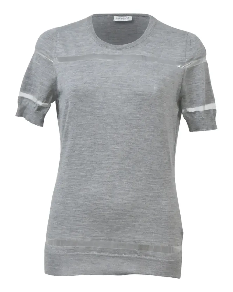 Viktor & Rolf mesh stripe top - Grau Grau