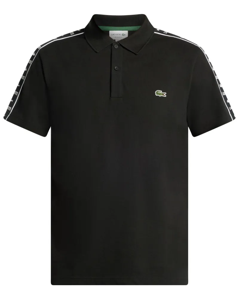 Lacoste Gestreiftes Poloshirt mit Logo-Stickerei - Schwarz Schwarz