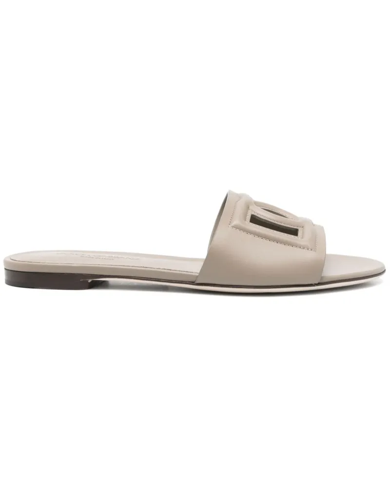 Dolce & Gabbana Pantoletten mit DG-Logo - Grau Grau