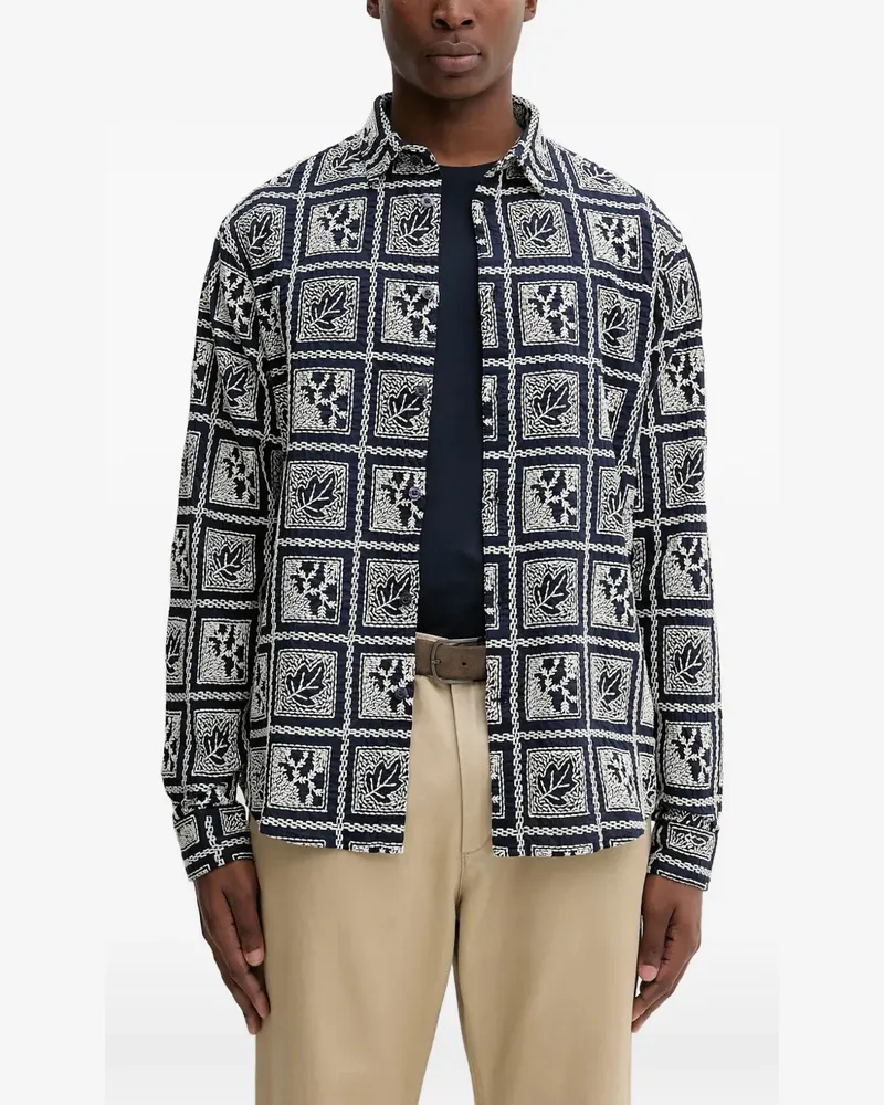 Desigual leaf patterned shirt - Blau Blau