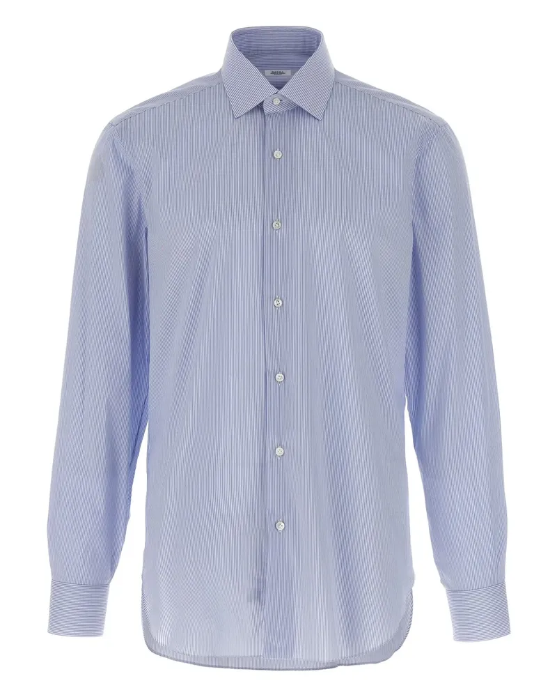 BARBA Gestreiftes Hemd - Blau Blau
