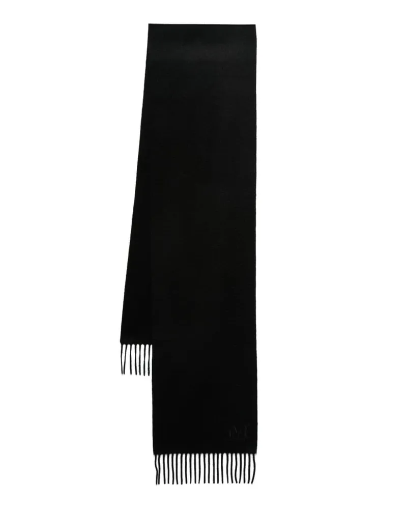 Max Mara Kaschmirschal mit Logo-Stickerei - Schwarz Schwarz