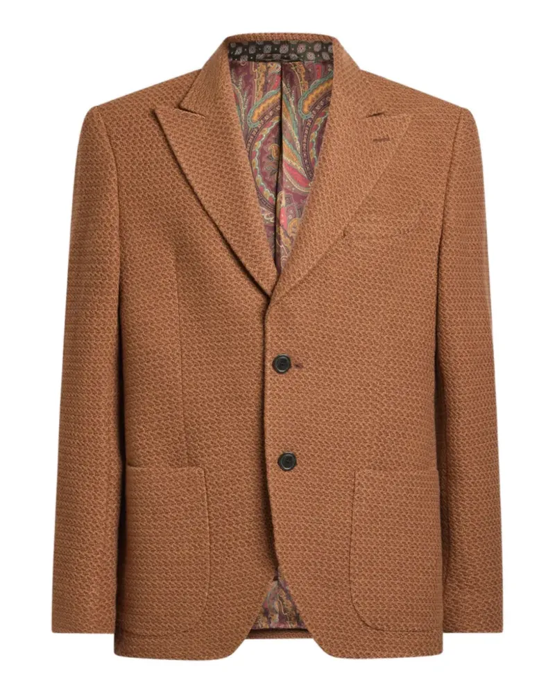 Etro single-breasted knit cashmere and wool jacket - Braun Braun