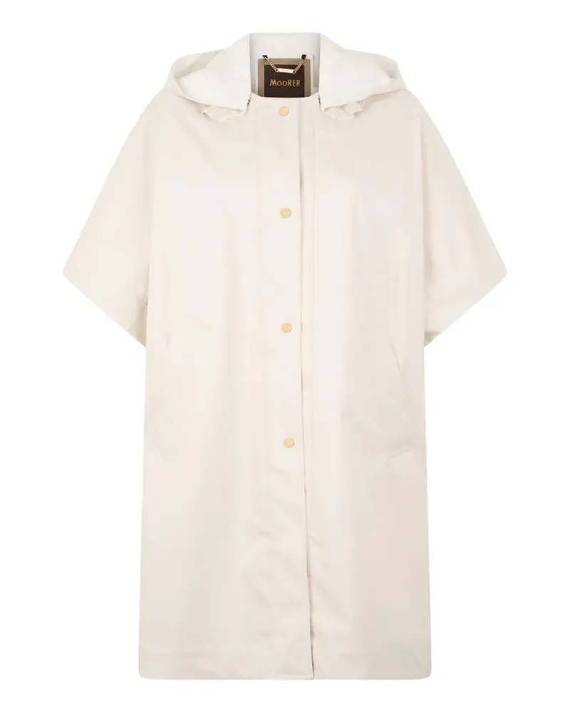 MOORER hooded button cape - Nude Nude