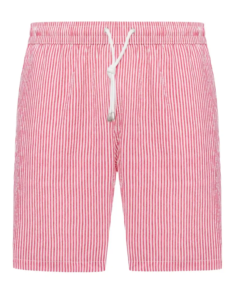 Fay Gestreifte Badeshorts mit Kordelzug - Rot Rot