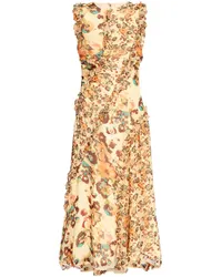 Ulla Johnson Avrelie Seidenkleid mit Blumen-Print Nude