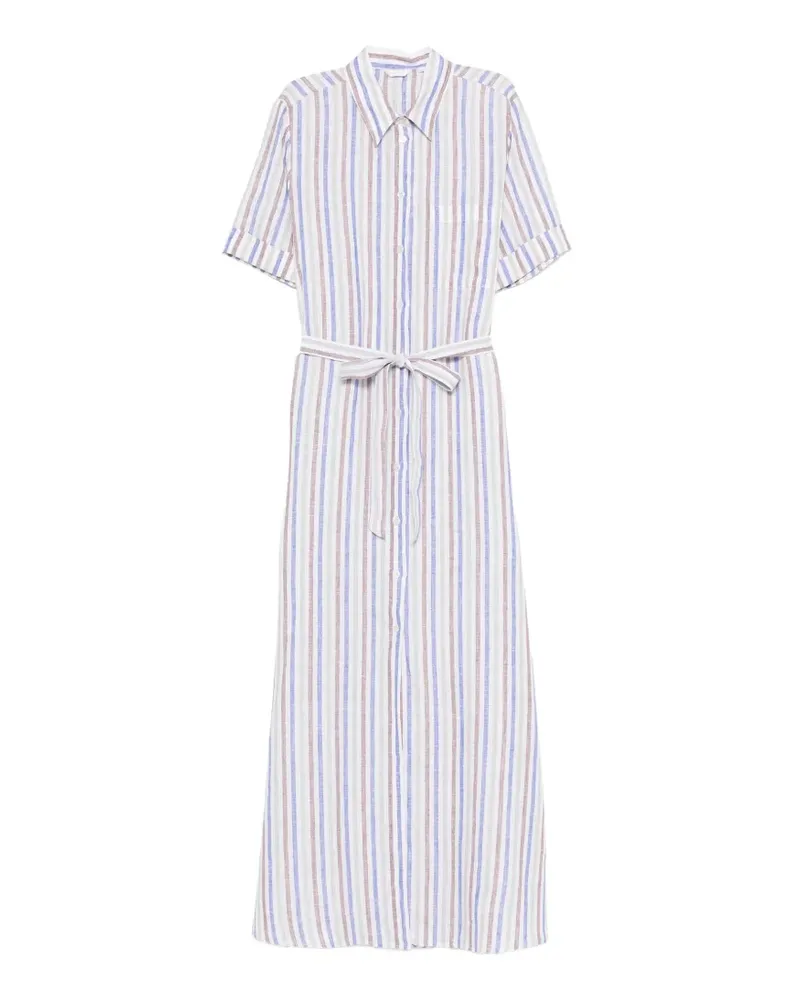 Robert Friedman striped belted maxi shirt dress - Weiß Weiß