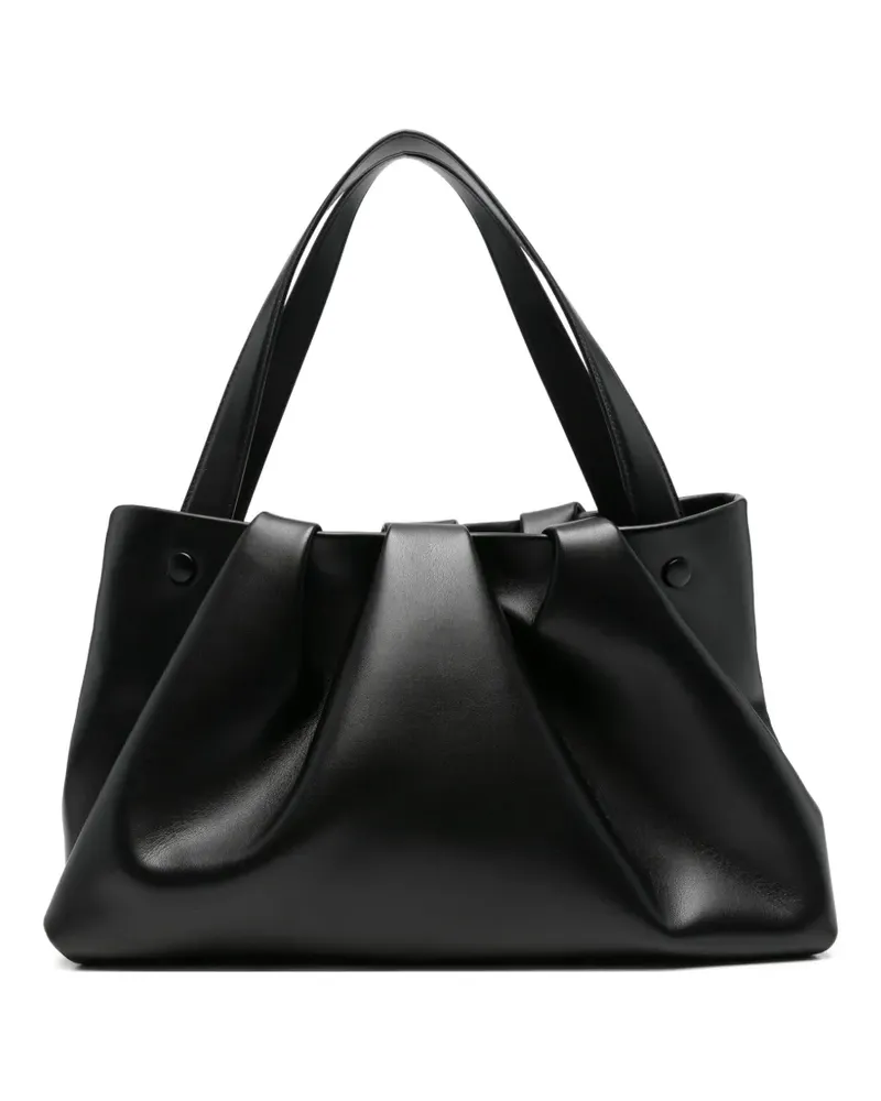 THEMOIRÈ Athena ruched shoulder bag - Schwarz Schwarz