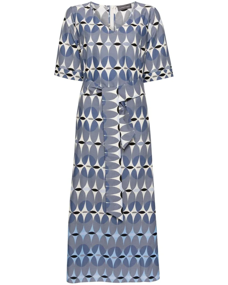 Lorena Antoniazzi Midikleid mit geometrischem Print - Blau Blau