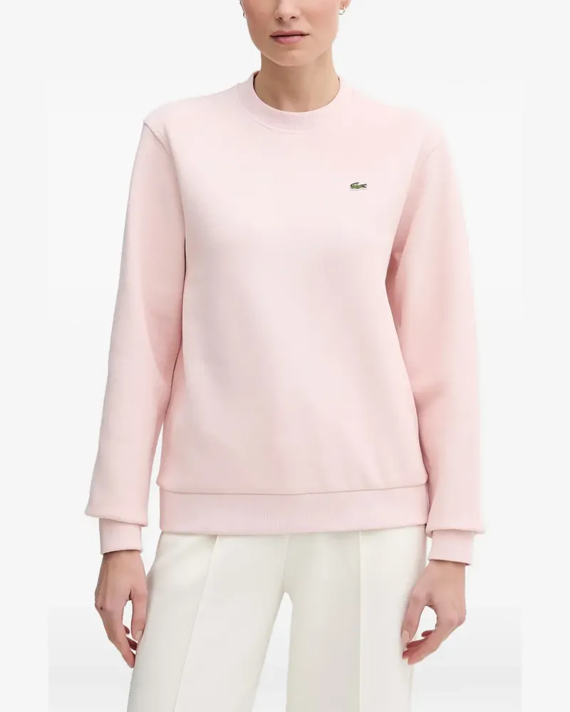 Lacoste logo-patch ribbed-trim sweater - Rosa Rosa