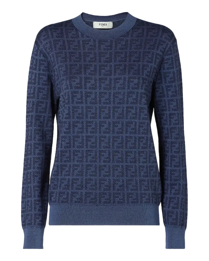 Fendi Gemusterter Pullover - Blau Blau
