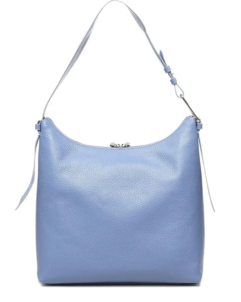 Coccinelle Malory Schultertasche aus strukturiertem Leder mit Reißverschluss - Blau Blau