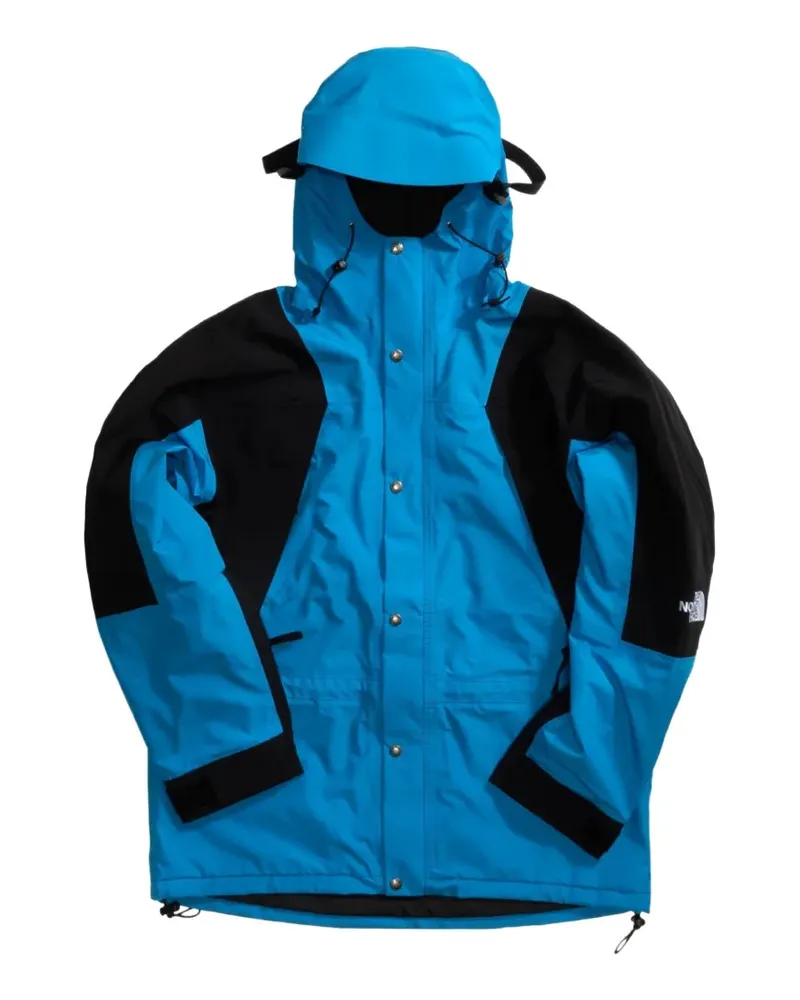 The North Face logo-embroidered hooded coat - Blau Blau