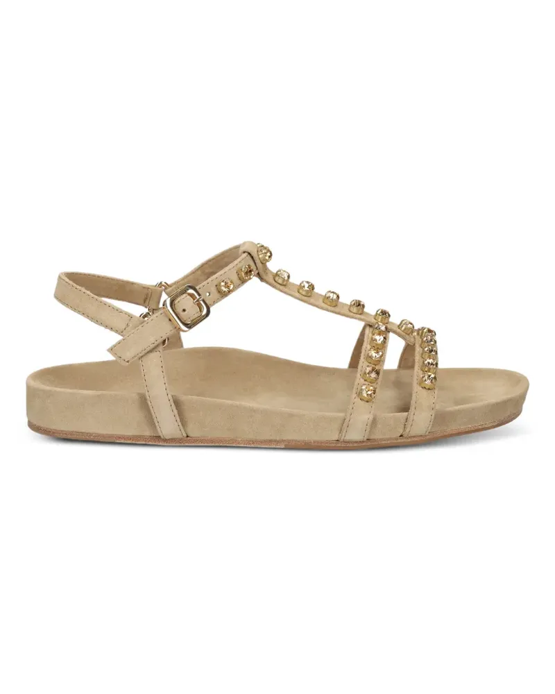 Kennel & Schmenger crystal-embellished leather sandals - Nude Nude