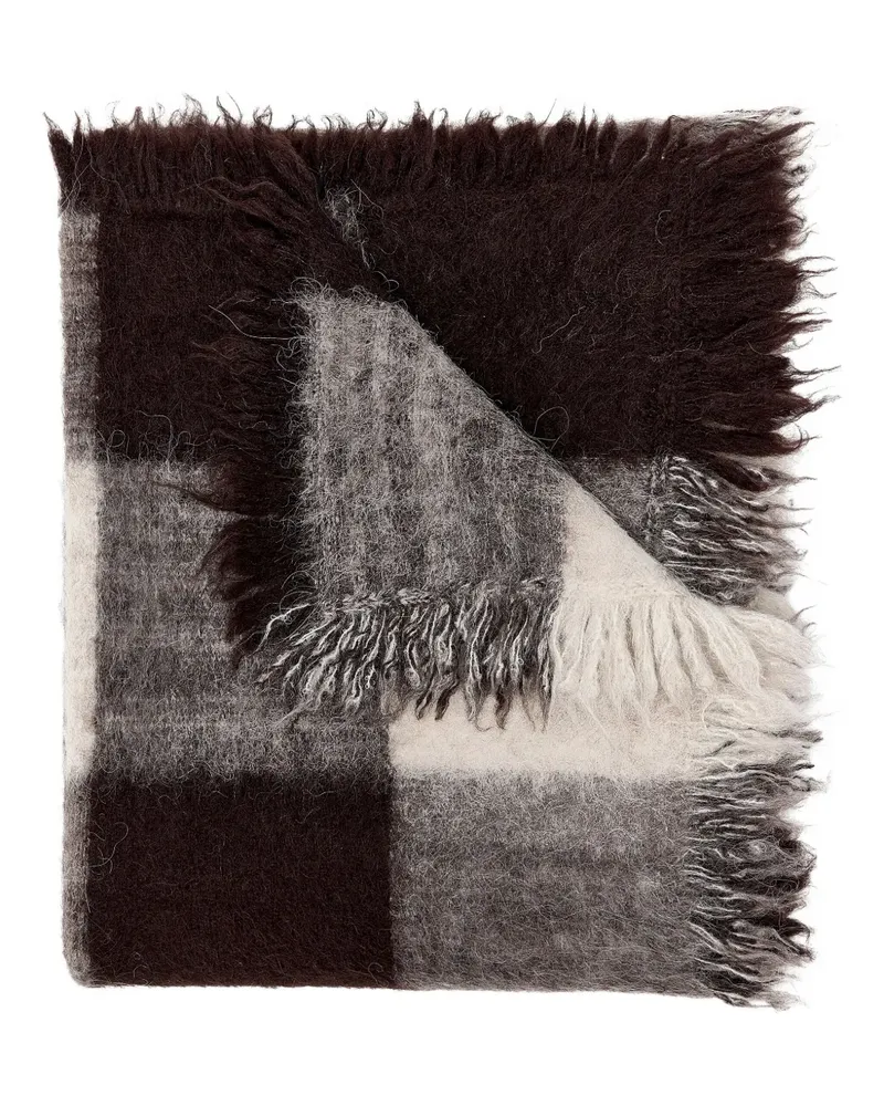 Proenza Schouler checked fringed scarf - Schwarz Schwarz