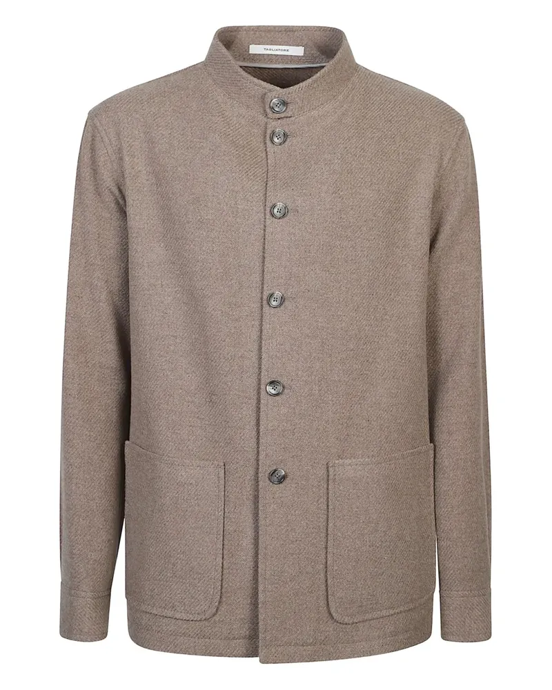 Tagliatore button-fastening patch-pocket shirt jacket - Nude Nude