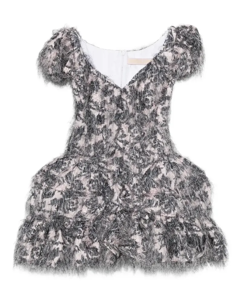 CHOPOVA LOWENA Bernardette V-neck ruffled mini dress - Schwarz Schwarz