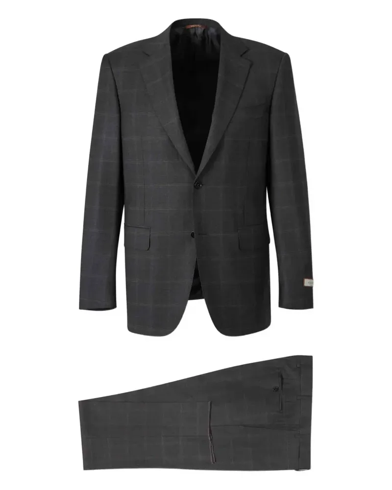 Canali check-pattern single-breasted suit - Grau Grau