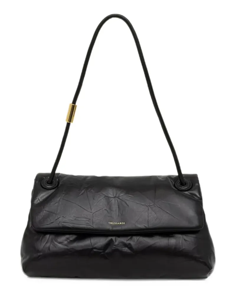 Trussardi medium Orbita crinkled-finish shoulder bag - Schwarz Schwarz