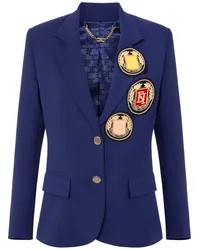 Elisabetta Franchi Krepp-Blazer mit Patch Blau